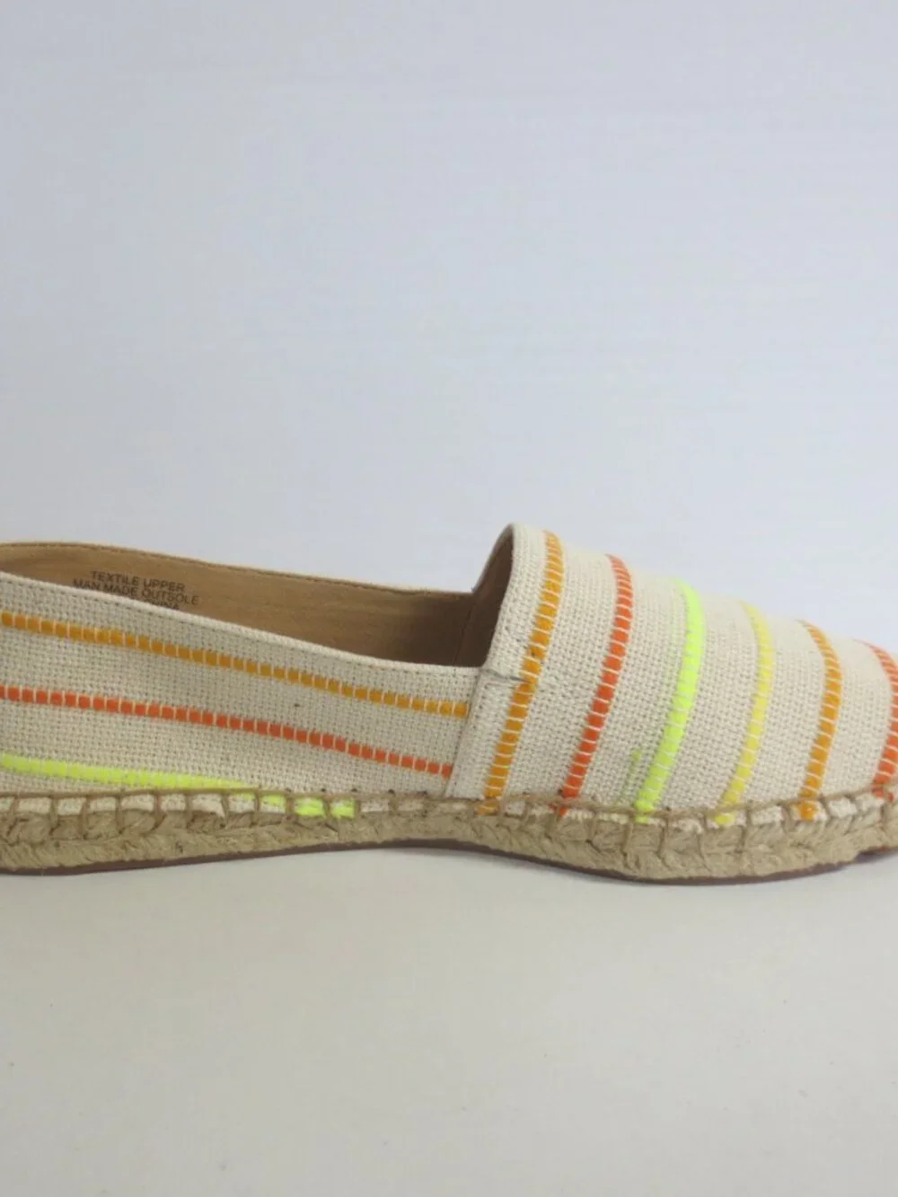 TALBOTS WOMENS IZZY STRIPE YELLOW MULIT LOAFER SHOES - US SIZE 6